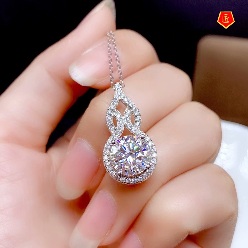 [Ready Stock]Moissanite Pendant Women's Classic Fashion Gourd Necklace