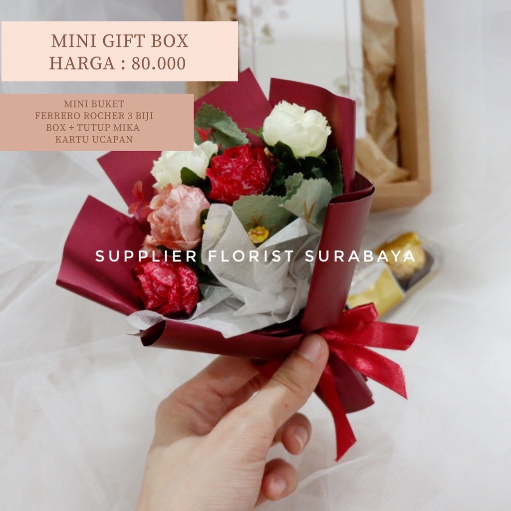 MINI GIFT BOX BUKET BUNGA MINI KADO HADIAH WISUDA HADIAH ULANG TAHUN HADIAH ANNIVERSARY HADIAH VALENTINE VALENTINES DAY BOUQUET BUNGA MINI