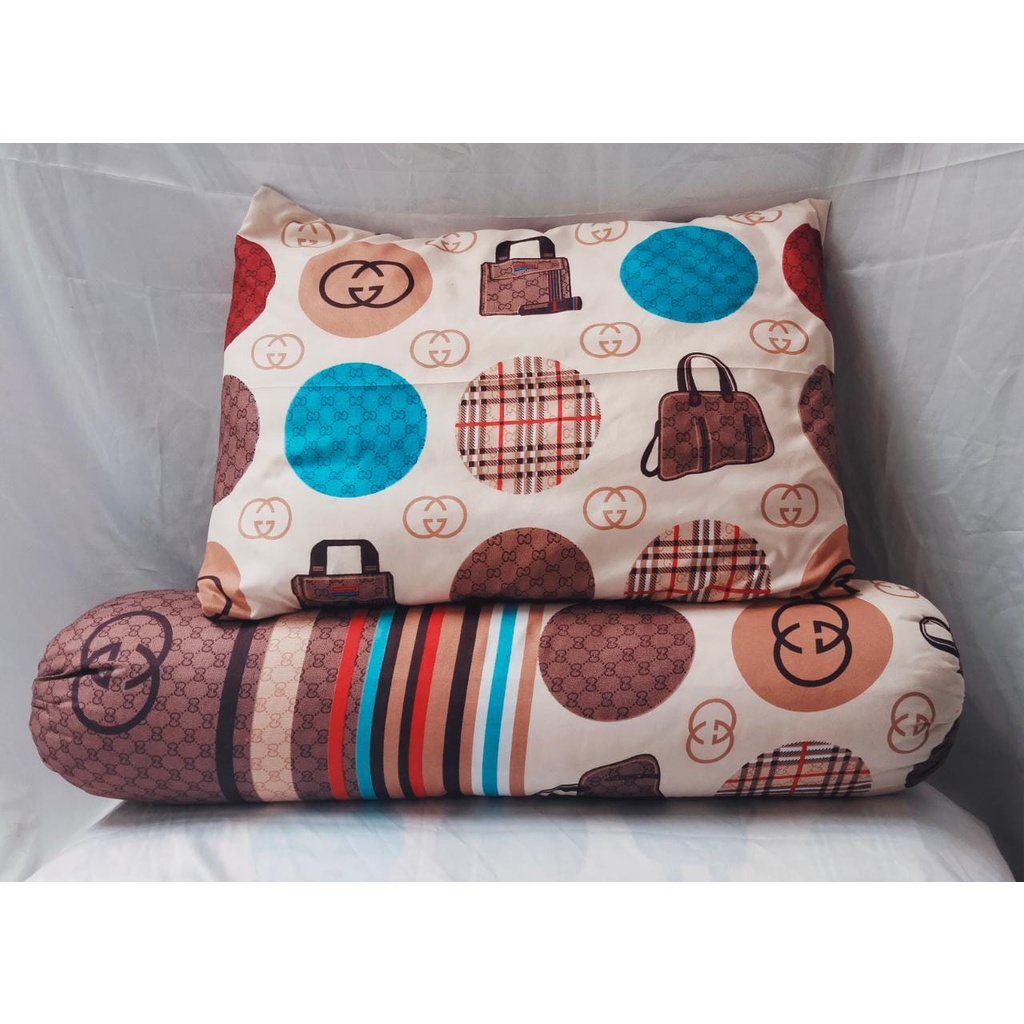 SARUNG BANTAL DAN GULING 1SET MOTIF GUCI/BANTAL TIDUR MURAH