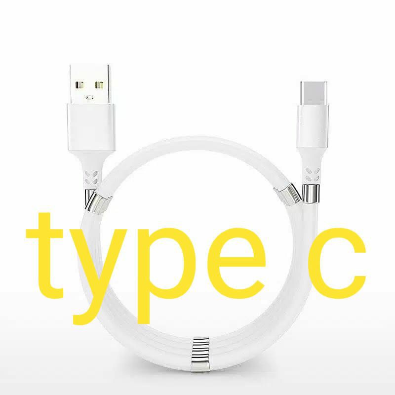 KABEL DATA GULUNG magnet fast charging iphone micro type c usb lightning magnetic oppo vivo original