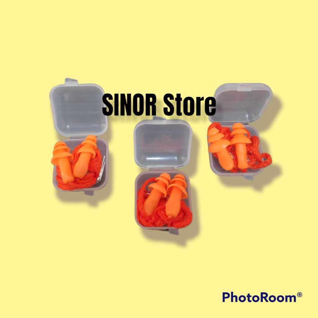 Earplug Silicone/penutup telinga anti bising ORANGE