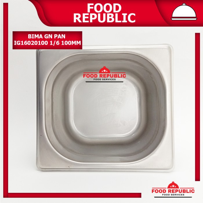 BIMA GASTRONOM FOOD PAN UKURAN 1/6 100mm - WADAH PRASMANAN STAINLESS