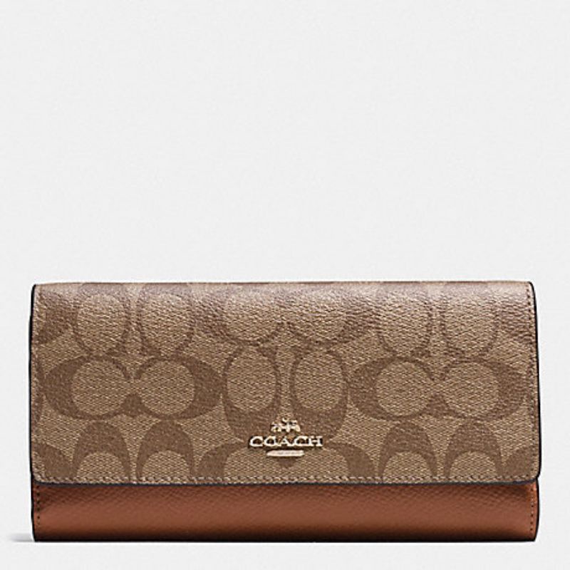 Coach Trifold Wallet In Signature Canvas(F53763)