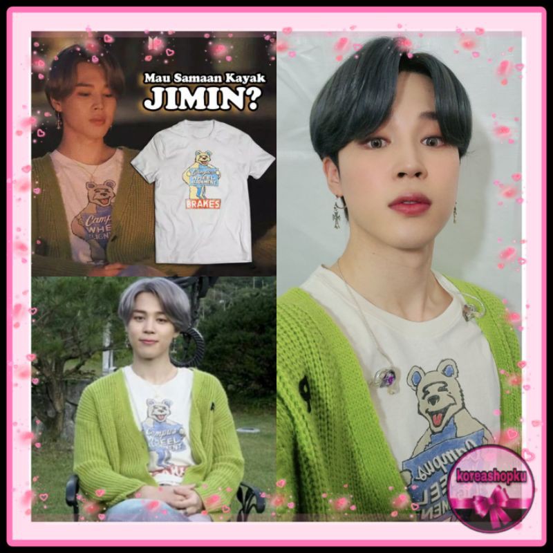 T-SHIRT JIMIN BTS CAMPUS WHEEL BRAKES BAJU KAOS KPOP TSHIRT OUTFIT KOREA