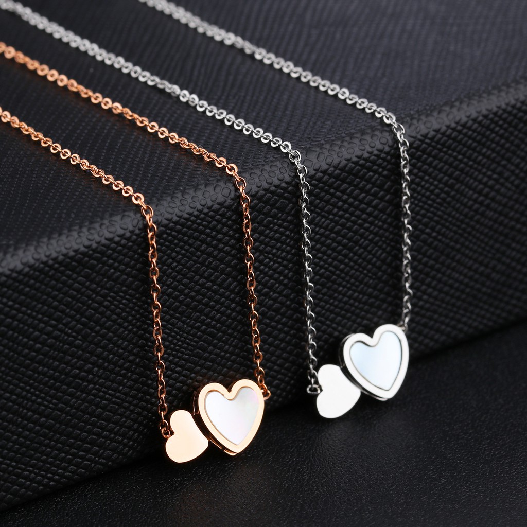 [New] Kalung wanita titanium mini korea love hadiah cewek 316L anti karat KK119