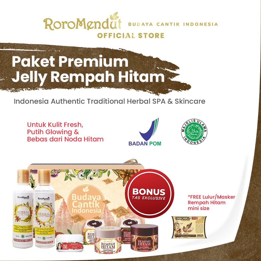 

Roro Mendut Paket Rempah Hitam Whitening Premium Jelly Package