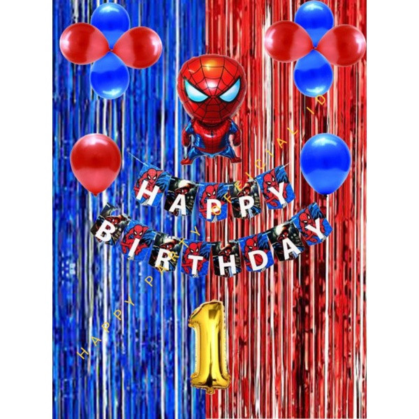 PAKET SET DEKORASI ULANG TAHUN ANAK SPIDERMAN