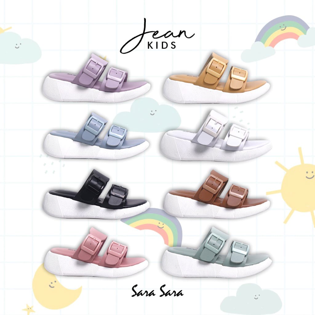 Sara Sara JEAN KIDS 26-30 Sandal wanita casual sandal slop kekinian model ban dua sendal cewe casual dan formal