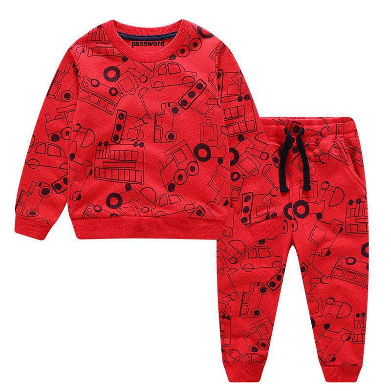 LittleAaron PASSWORD FULLPRINT CAR Setelan Sweater 1 - 7 Tahun Baju Anak Berkualitas