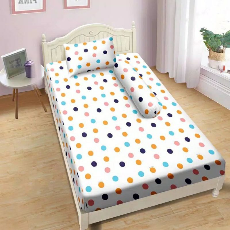 SPREI UK 120X200 POLKADOT PUTIH (CANDY)