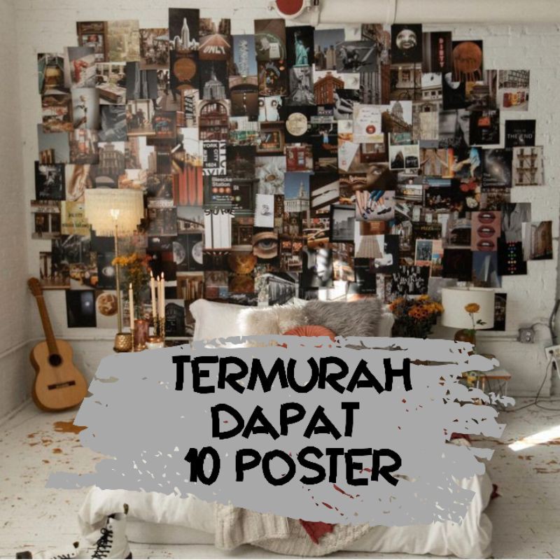 Dapat 10Pcs Poster Dinding Aesthetic Collage Wall Casual Brand Retro Vintage Band Part1