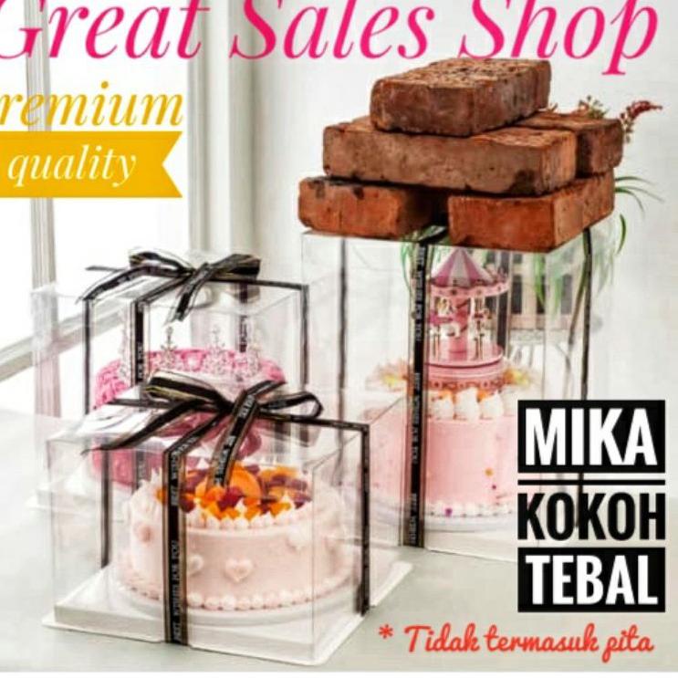 

Murah Pilihan Cake Box Clear Dus Kue Bening Kotak kue Tutup Transparan Mika PET P30 x L30 CM