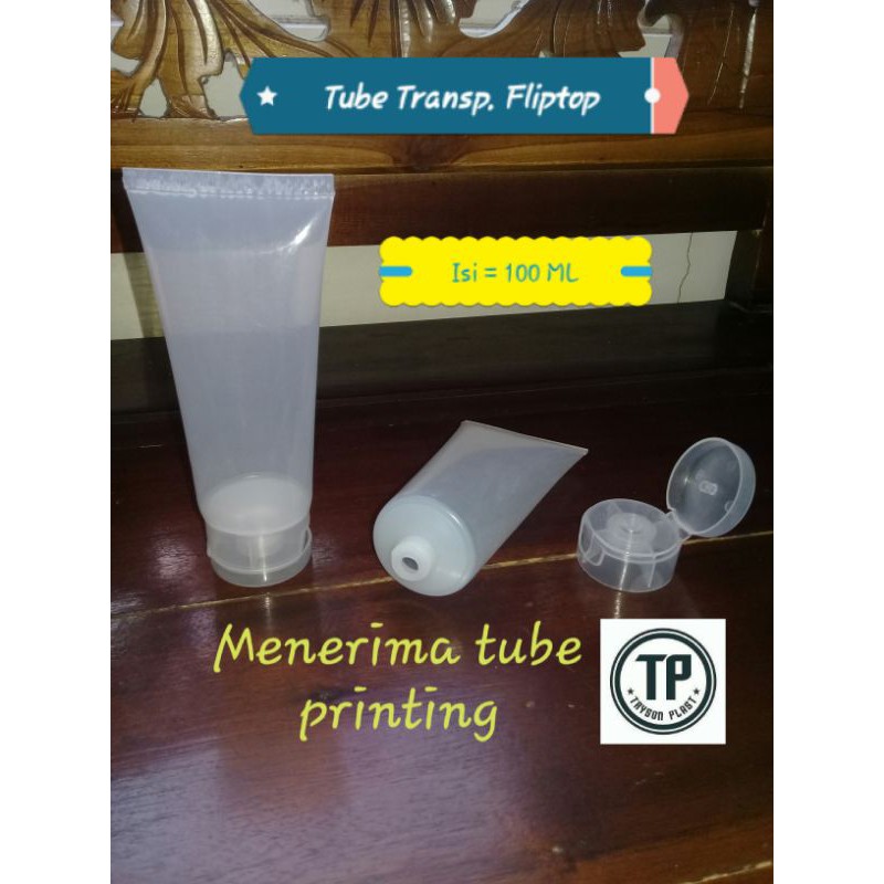 Tube 100 ml Transparan ( Botol 100 ml ) - Tutup Fliptop