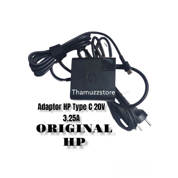 Adaptor Charger Original Laptop HP 20V 3.25A 65 Watt USB C Type C