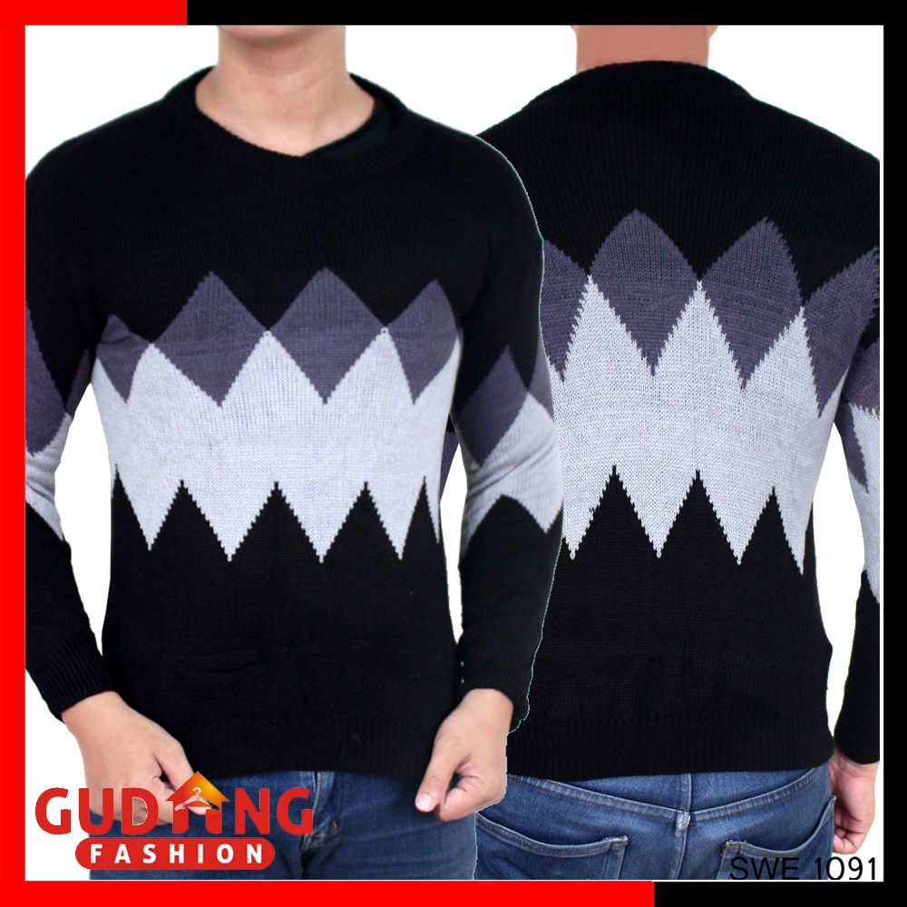 Sweater Rajut Pria Model Rajut Tribal - SWE 1091