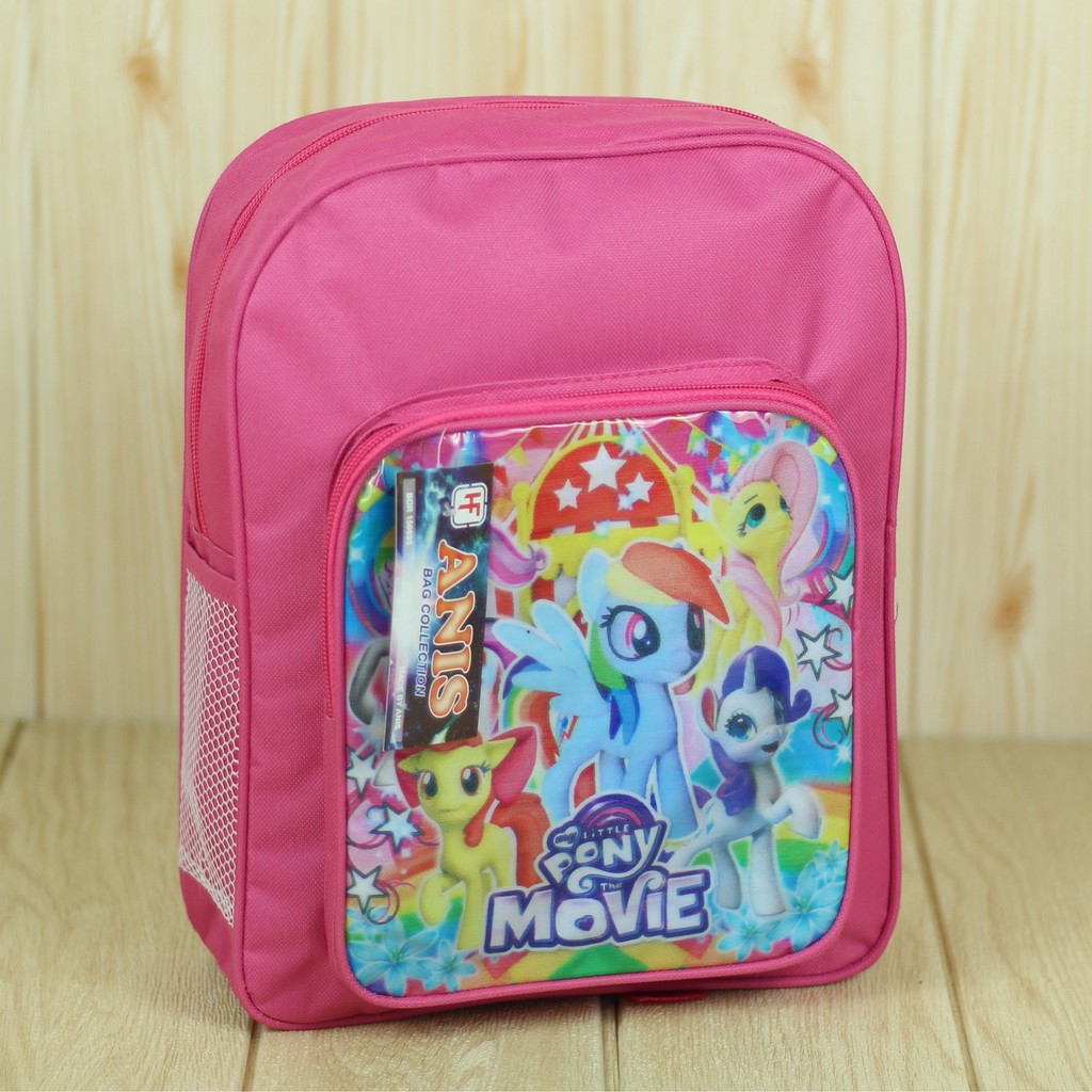 Tas Anak Perempuan Motif Pony Mini Pink Lucu Back Pack Sekolah TK PAUD Bahan Tebal Kuat Berkualitas