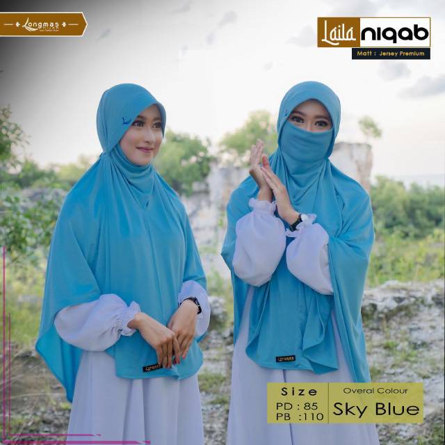 Bergo Laila Niqob ori longmas hijab