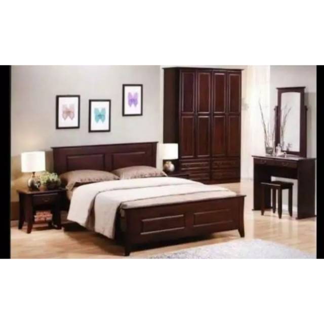 Kamar set minimalis jati modern mebel Jepara