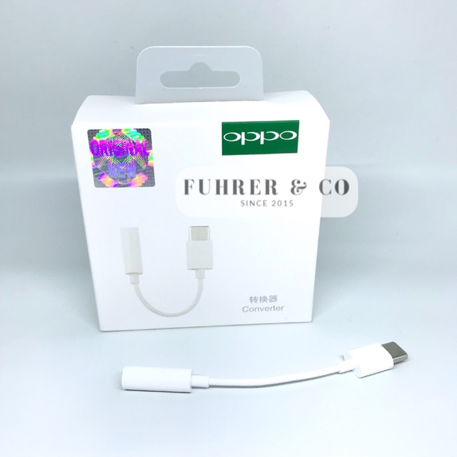 Oppo Converter Type C To 3.5 Mm Headset Earphone Jack Adapter Original