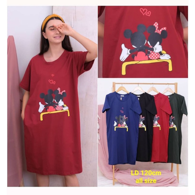 Daster Kaos Jumbo Bigsize / Daster kaos katun/ Daster Jumbo