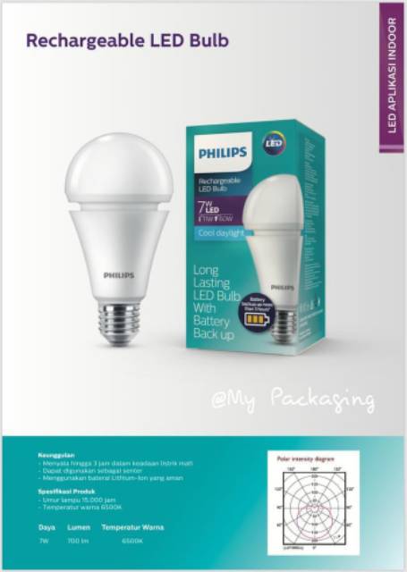 Lampu LED Philips Emergency Putih 7W 9W 7.5W 7.5 W 9 Watt 7Watt Rechargeable Putih anti aliran Original DARURAT E27