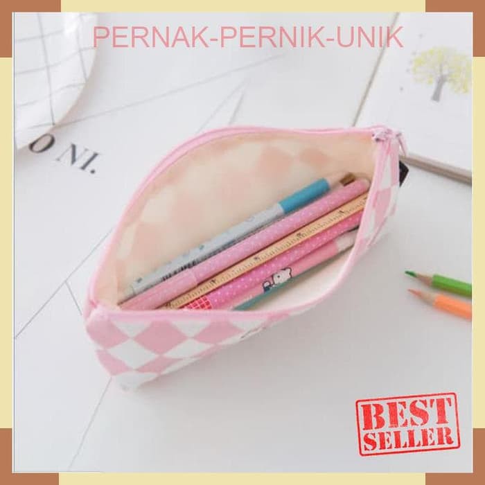 

KP003 - Kotak Pensil Kain Warna Pink / Pink Pencil Case - Pink Diamond