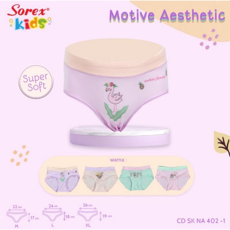 Sorex Kids Celana Dalam Anak Perempuan Super Soft Motif Lucu NA 402