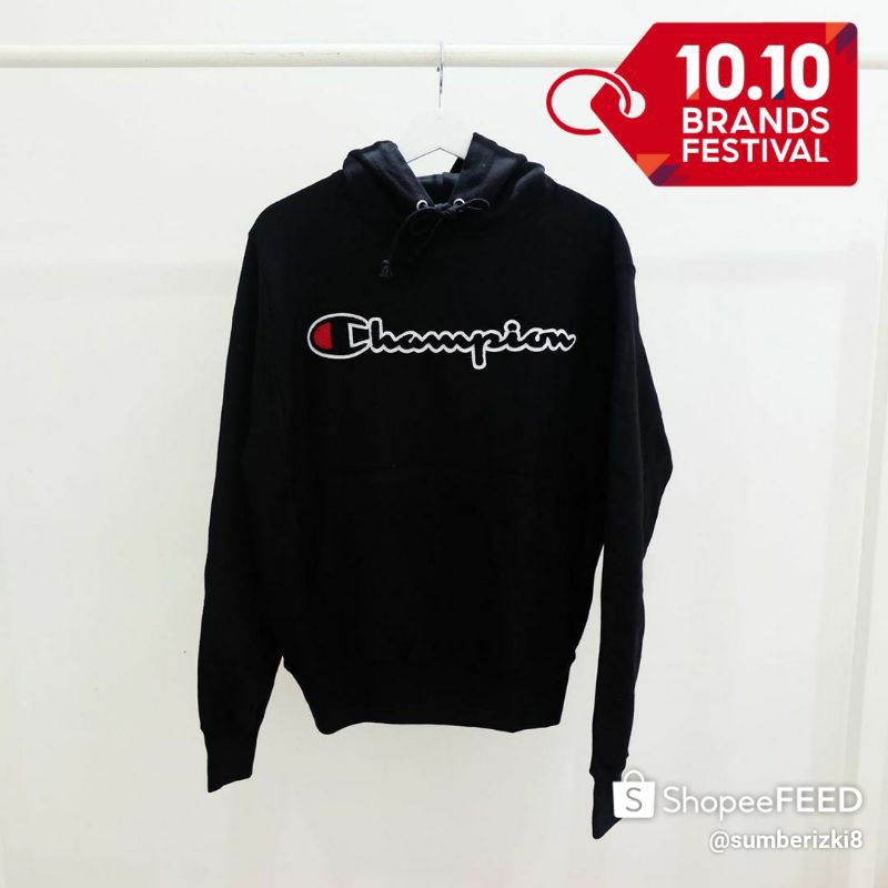 HOODIE CHAMPION LOGO SCRIPT REVERSE WAVE ORI 2