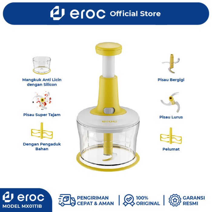 

EROC Hand Held Food Chopper and Salad Spinner Quick Manual KT-SM01