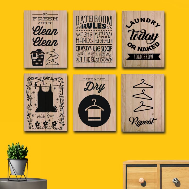 Hiasan Dinding Laundry Pajangan Dekorasi Ruangan Rumah Walldecor Laundry Room