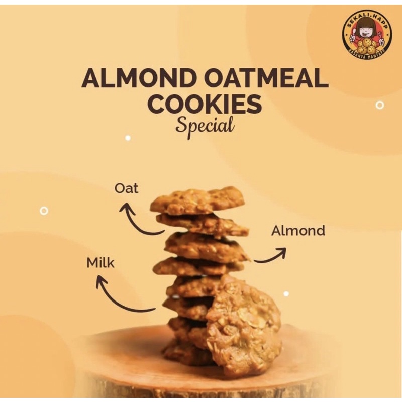 

ALMOND OATMEAL COOKIES -sekali.happ- (225gr)