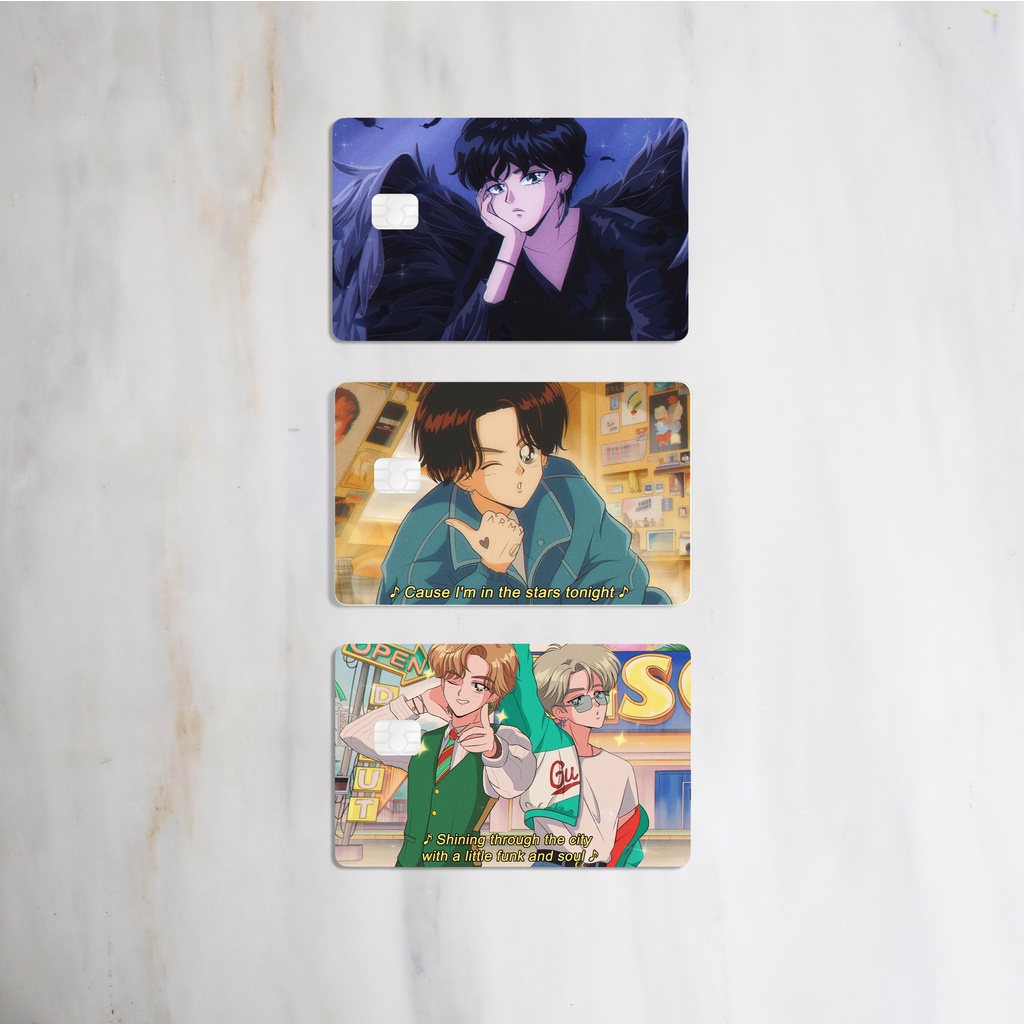 [KPOP ANIME] BTS Card Sticker Cover Skin  ATM / Emoney / Flazz Kartu