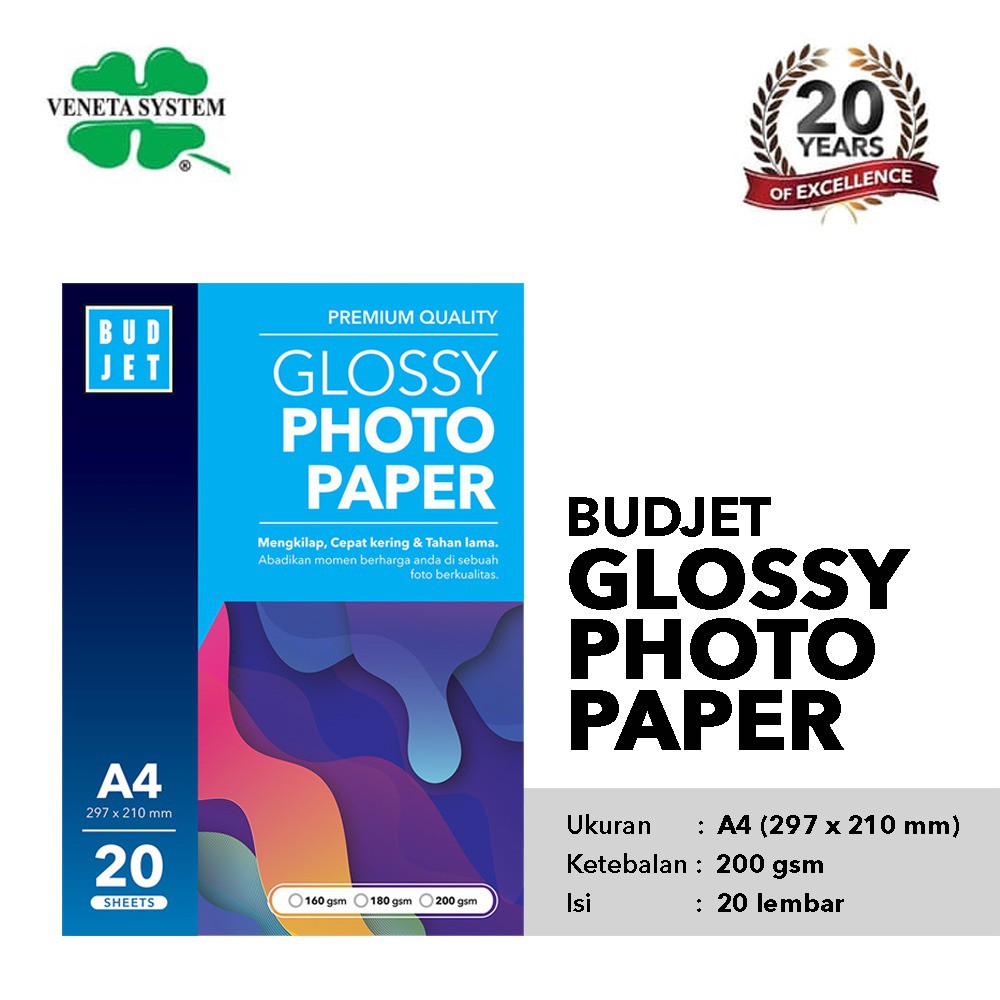 Kertas Foto Photo Glossy - Budjet Glossy Photo Paper A4 200 GSM