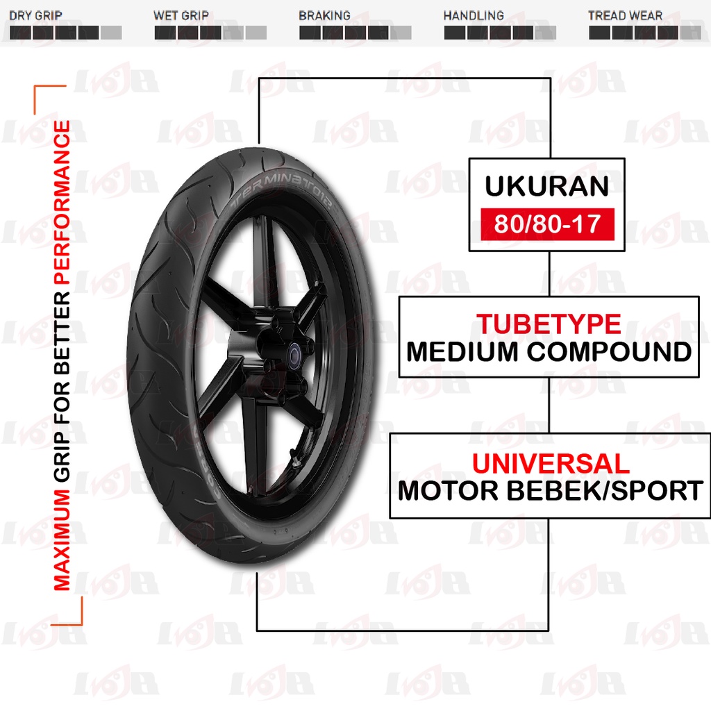 Ban CORSA 80 80 17 Terminator Ban Luar Motor Sport Bebek Tubetype Semi Slick Compound