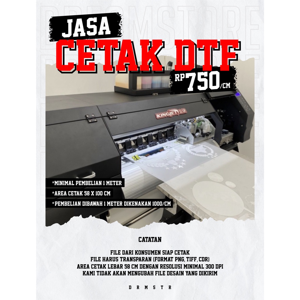 

^BISA COD^ JASA PRINT DTF METERAN / ECERAN / A4, A3, A2 SIAP PRESS