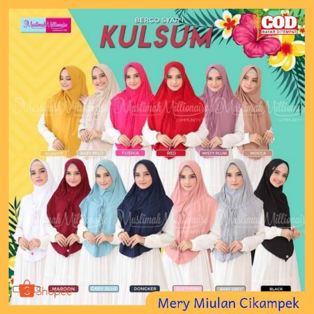 Jilbab syari | jilbab jersey syari | bergo KULSUM by muslimah milionaire