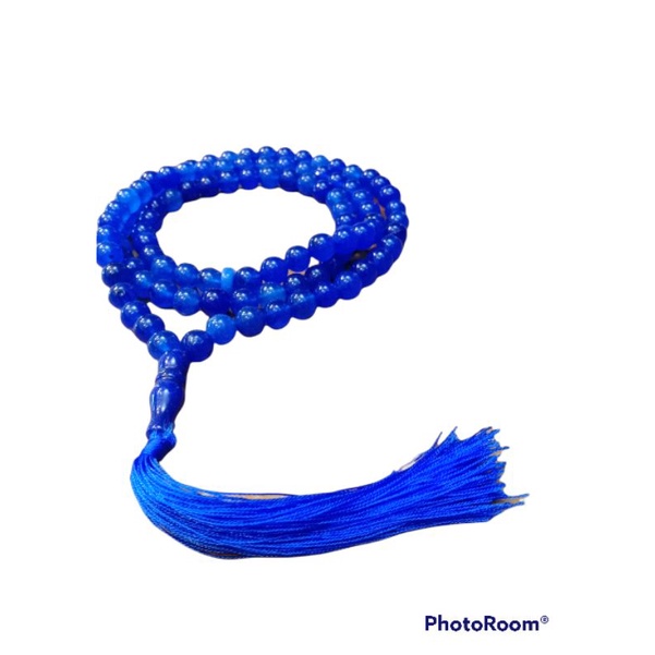 Tasbih Batu Giok Biru Asli 99 Butir Original 8mm