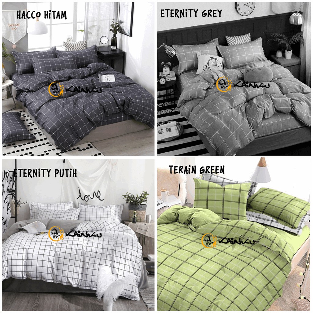 SET SPREI DAN BEDCOVER UK 180 &amp;  200 KATUN LOKAL, CATRA DAN JEPANG