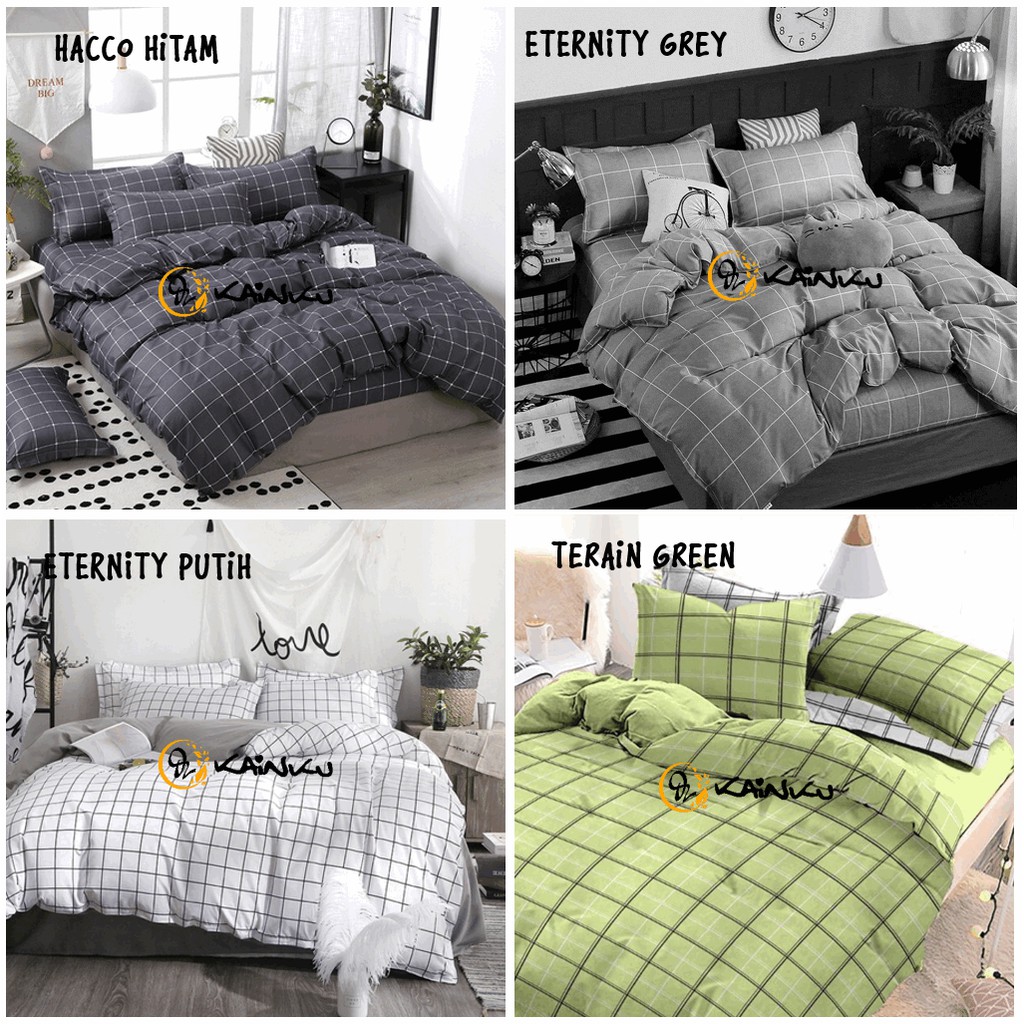 SET SPREI DAN BEDCOVER UK 180 &amp;  200 KATUN LOKAL, CATRA DAN JEPANG