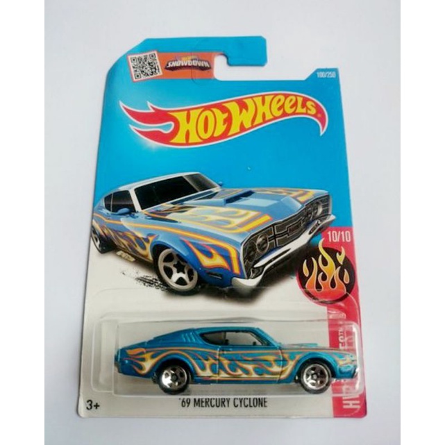 hotwheels 69 MERCURY CYCLONE biru HW FLAMES