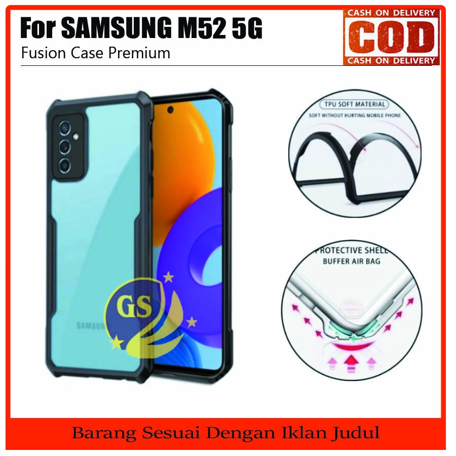 Case Ipaky Bumper Samsung M52 A52S M22 A03s M32 A22 4G 5G A32 4G A32 5G A52 A72 A12 M12 A02s M51 M62 F62 Camera Protection Case Armor Fusion Shockproof Premium Transparan Casing Mika