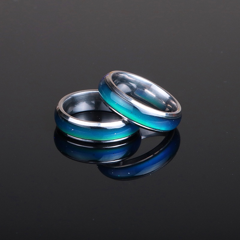 Cincin Bahan Titanium steel Ukuran 6mm Dapat Berubah Warna