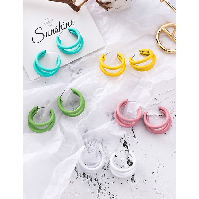 LRC Anting Tusuk Fashion  Circle Earrings F5430X