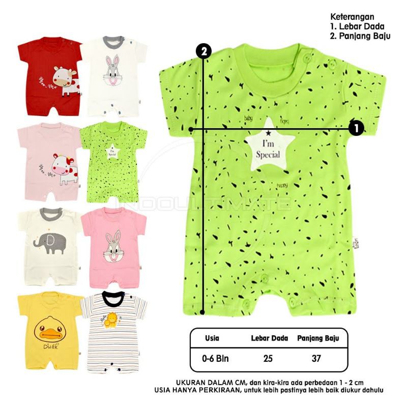 Baju jumsuit jumper romper kaos bayi BABY LEON GY04 laki laki perempuan baru lahir newborn karakter