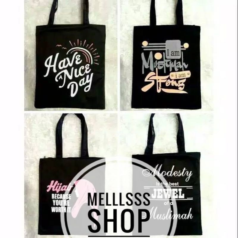 (STOK READY) TOTEBAG KANVAS MUSLIMAH