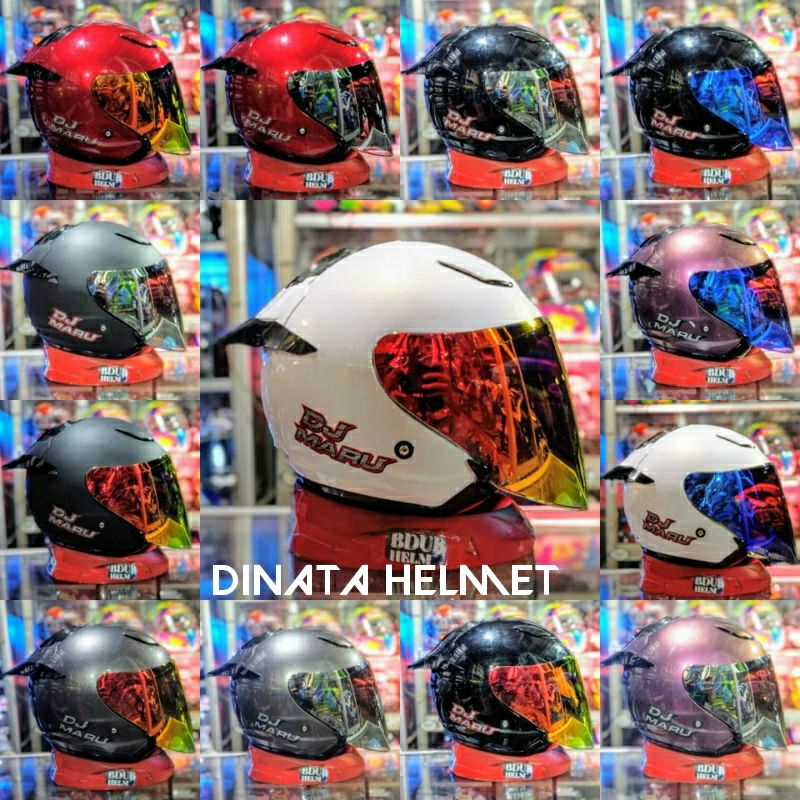 Paket ganteng helm Kyt Dj maru solid spoiler + venom