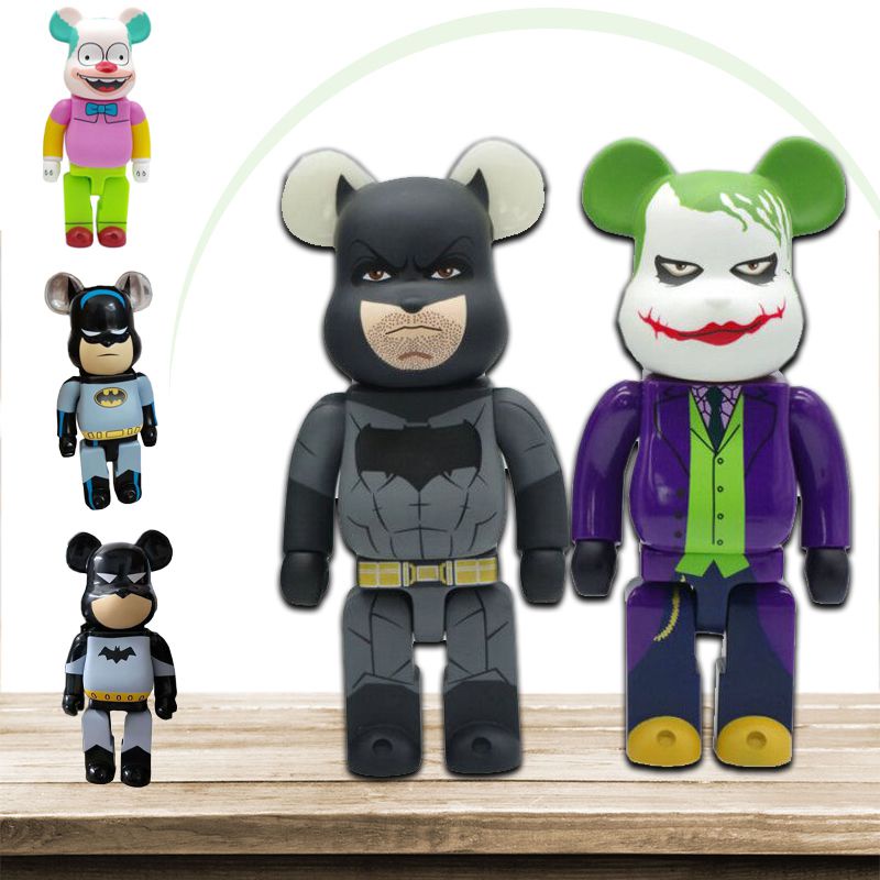 28cm Bearbrick 400% Building Blocks Bear Toy Action Figure Batman Joker Krusty Clown