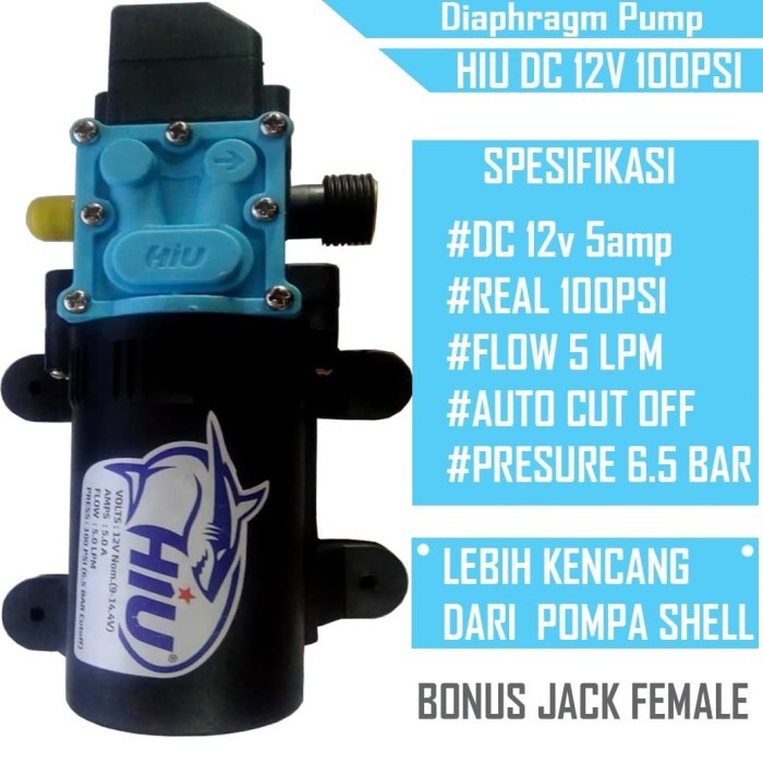 Pompa DC 12V HIU original Tekanan tinggi 5 LPM 100 PSI 60W