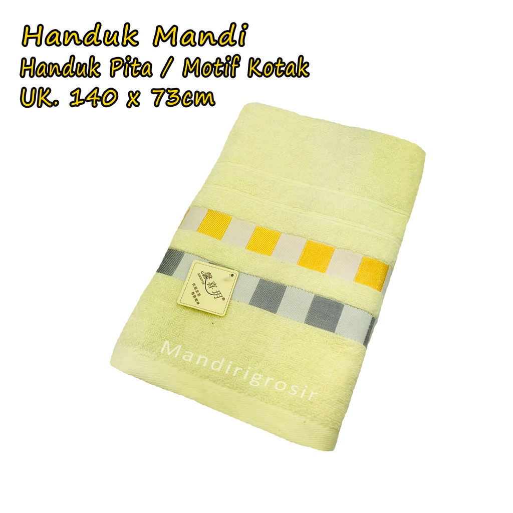 Handuk Mandi * Handuk Motif Pita Kotak  * 140x73cm