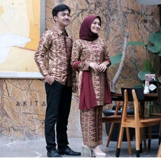 Bagus Dipakai.. TERMURAH SARIMBIT BATIK KEBAYA SET ROK SET BATIK SONGKET KURUNG PALEMBANG, SET BATIK